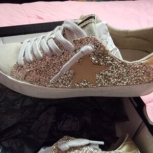 ShuShop Gold Glitter Star Sneakers